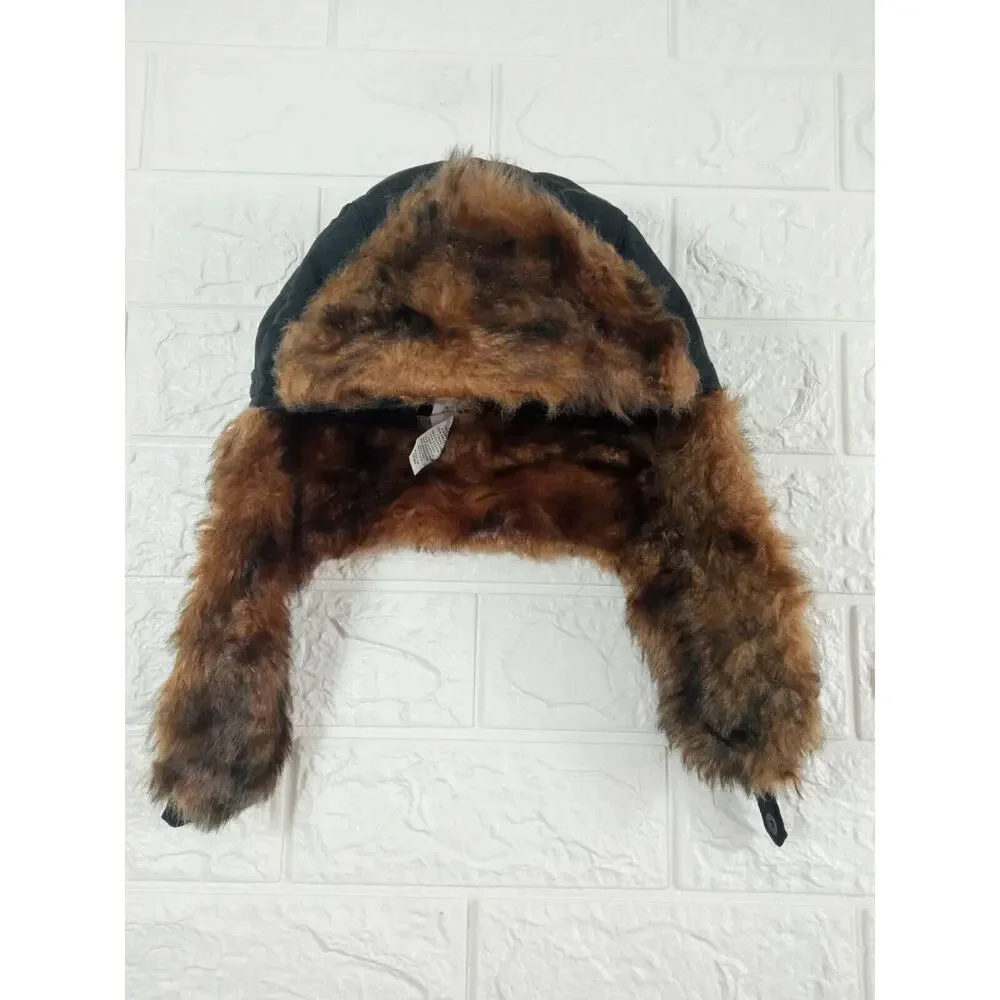 Mossimo Supply Co Trapper Hat Blue Faux Fur Trim Youth Size 12-16